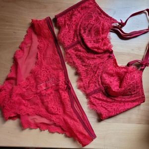 VS cherry red lingerie set